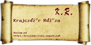 Krajczár Róza névjegykártya